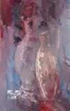 Cecil Higgs, Two Abstract Vases, oil on canvas