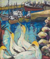 Marena (Kaffie) Pretorius, West Coast Harbour, oil on canvas
