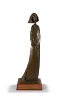 Theo Megaw, Listening, bronze, on a wooden base