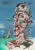 Norman Catherine, Self-Portrait, offset lithograph on paper