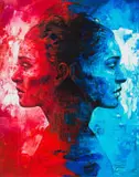 Lionel Smit, Red and Blue Rorschach, giclée print on paper
