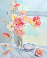 Paddy Starling, Poppies in a Vase, oil on board