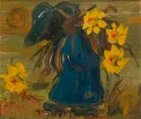 Flower Picker by Frans Claerhout, oil on board, sold Mar 2024