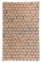 Ewe Peoples Unrecorded artist, The Matter of the Heart has Changed, pre 1950's, the rectangular cotton Ewe Odanudo (prestige robe) composed of twenty-two narrow strips handsewn selvedge to selvedge, with rare embroidered proverb and name of owner, D?kenu