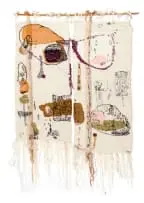 Frances vH Mohair Studio, Women's Work, 2023, hand-spun, woven and stitched mohair tapestry panels, made collectively by women artisans in the Frances vH Mohair studio, stitchwork by Gizella Arendse and Isabel Berdien