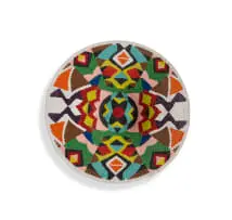 Ntombifuthi Magwaza, A Zulu telephone wire basket, woven with multicoloured geometric pattern