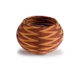 Mgongo Ngubane, A Threads of Africa copper wire bowl, 2022, with interlacing zig-zag pattern