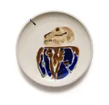 Robert Hodgins, Skullpiece No.5, porcelain decorated with underglaze