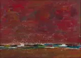 Herman Van Nazareth, Red Landscape, oil on board