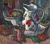 Hennie Niemann Snr, Still Life with Jug, Cup and Fruit
