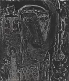 Dikgwele Paul Molete, Chaos Within my Being, etching on paper