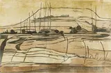 Willows by Alice Goldin, woodcut on paper, sold Jan 2024