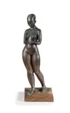 Willem de Sanderes Hendrikz, Tama Morena, 1950, bronze, on a wooden base