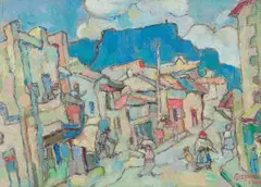 Gregoire Boonzaier, Cape Town Street Scene, oil on board