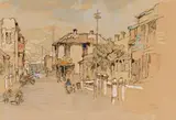 William Street, District 6 by Gregoire Boonzaier, watercolour and ink on paper, sold Jan 2024