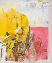 Jeanne Hoffman, Two Halves Budding, acrylic on Italian Cotton