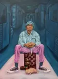 Mbulelo Lokoto, Iroto Elity'ucheese Ngenkoni (The Street Hustler), oil on canvas