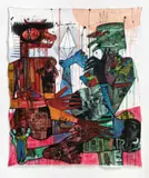 Blessing Ngobeni, Fairytale of New Yorker's African Dream I, mixed media on canvas