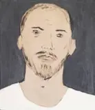 Brett Seiler, Portrait 29, Bitumen, roof paint on canvas
