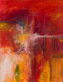 Fred Schimmel, Untitled (Abstract in Red), oil and pastel on paper