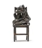 Guy Du Toit, Abstract Form on a Chair, bronze with a brown patina