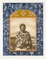 Sue Williamson, Virginia Mngoma, from A Few South Africans series, photo etching and screenprint collage on paper