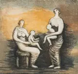 Henry Moore, Mother and Child XVI, etching and aquatint on paper
