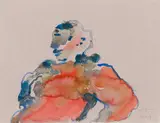 Robert Hodgins, Untitled (Figure), watercolour on paper