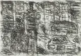 David Koloane, City Traffic I, etching on paper