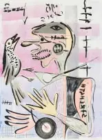 Blessing Ngobeni, Democracy You Sucked, watercolour monotype on paper