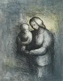 Henry Moore, Mother and Child XVIII, etching, aquatint and roulette on paper