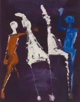 From Shakespeare XI by Marino Marini, dry point, etching and colour aquatint on paper, offered Feb 2024