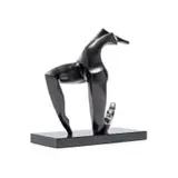 Isaac Kahn, Dancer, bronze with a black patina, on a granite base