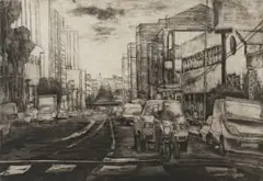 Coming from Very Far Away by Mario Soares, etching on paper, offered Feb 2024