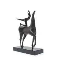 Isaac Kahn, Lady Rider, 2015, bronze with a black patina, on a granite base