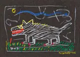 Norman Catherine, Dog, gouache on paper