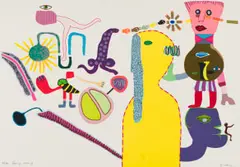 Walter Battiss, Spring Morning, colour screenprint on paper