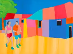 Trevor Coleman, Two Figures, oil on canvas