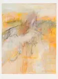 Fred Schimmel, Untitled (Abstract Landscape with Gold), mixed media on paper