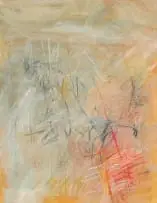 Untitled (Abstract in Yellow) by Fred Schimmel, oil and pastel on paper, offered Feb 2024