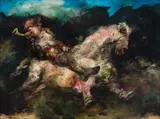 Karin Jaroszynska, Piper on a Horse, oil on canvas