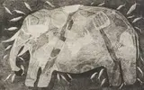 Pippa Skotnes, In the Wake of the White Wagons, etching on paper