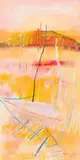 Fred Schimmel, Untitled (Abstract in Orange), pastel on paper