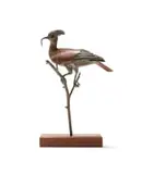 Robin Lewis, Bird, bronze with brown patina, on a wooden base