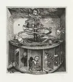 Judy Woodborne, The Merry-Go-Round, etching on paper