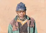 Sipho Ndlovu, I Drive John Deere, oil on canvas