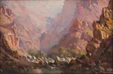 Cape Mountain Scene by Tinus de Jongh, oil on canvas, offered Feb 2024