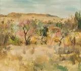 Clément Serneels, Landscape with Blossoming Trees, oil on canvas