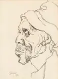 Gregoire Boonzaier, Portrait of a Man, charcoal on paper