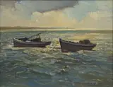 At Anchor Saldhana Bay by Errol Boyley, oil on board, offered Feb 2024
